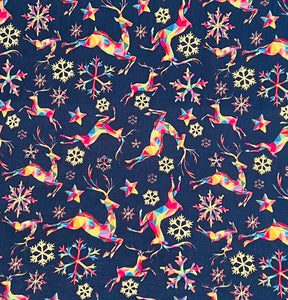 Metalic Facet Deer Chritams Cotton