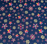 Metalic Facet Star Chritmas Cotton Fabric