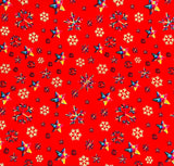 Metalic Facet Star Chritmas Cotton Fabric